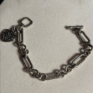 Elegant Silver Chain Bracelet with Heart Charm